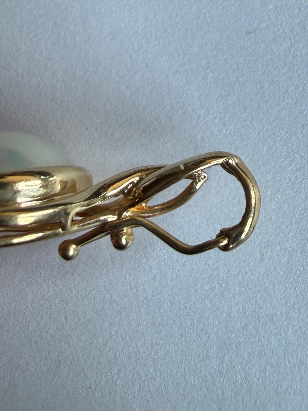 Vintage 14K Yellow Gold 14MM Mabe Pearl PENDANT ENHANCER - Picture 11 of 14